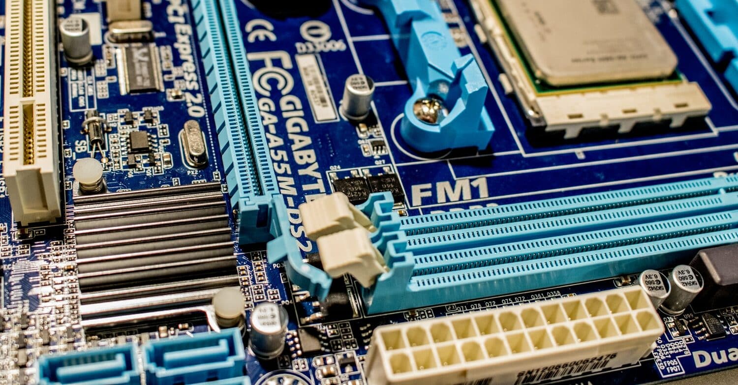 Inside computer RAM stick