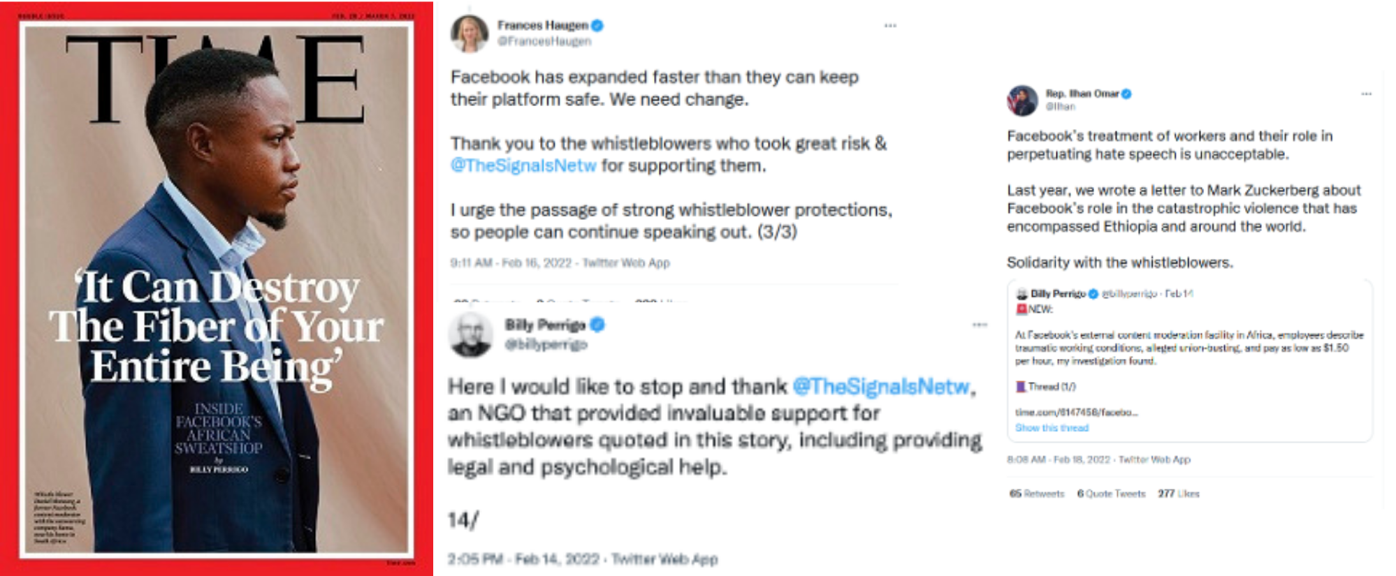 Time magazine cover and Twitter comments